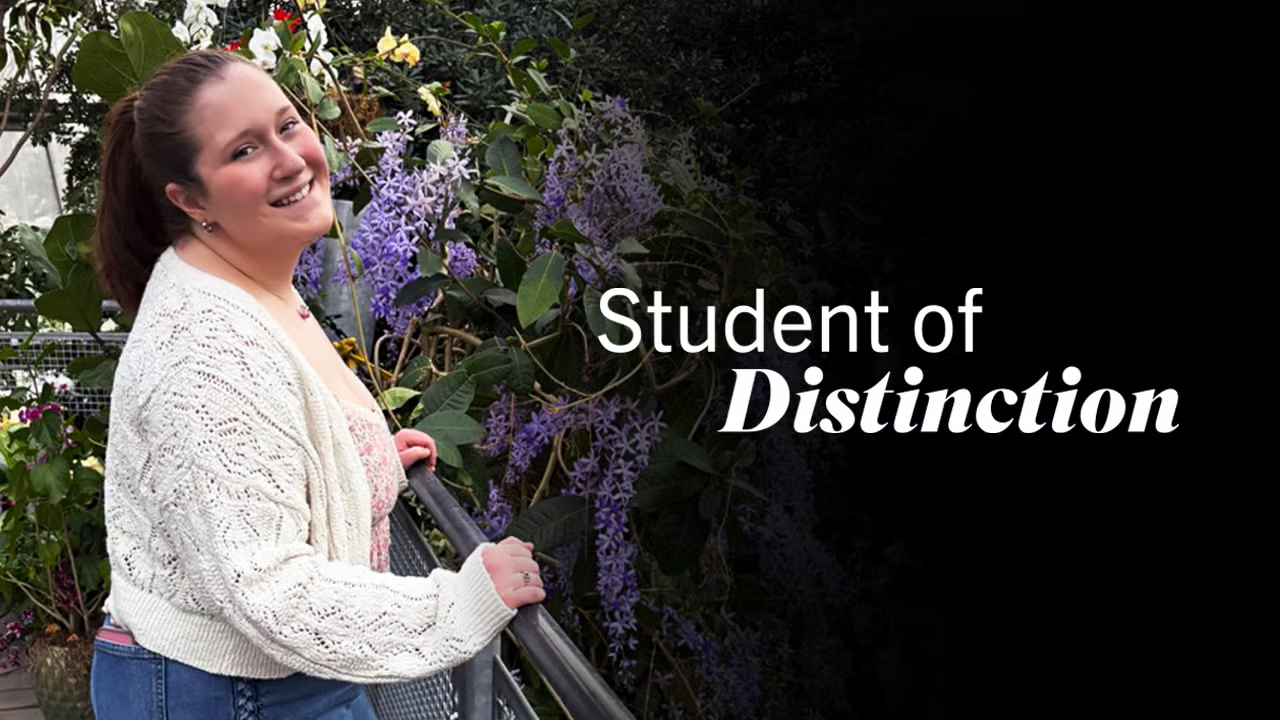 Portrait of Emma Barlow in a garden