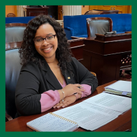 student at courthouse