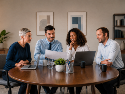 Researchers in a meeting