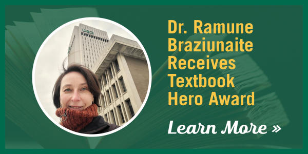 Dr. Ramune Braziunaite Receives Textbook Hero Award