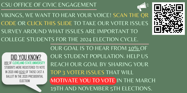 Office of Civic Engagement Voter Issue Survey Banner for Website 2024